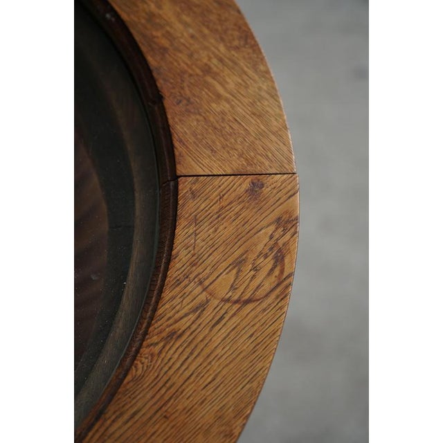 Brown Mid-Century Modern Danish Oak Table with Spiral-Turned Legs and Glass Top, 1950s For Sale - Image 8 of 18