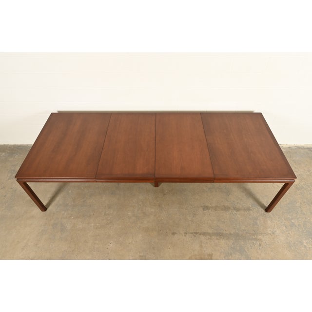 1950s Edward Wormley for Dunbar Mid-Century Modern Walnut Extension Dining Table, Newly Refinished For Sale - Image 5 of 15