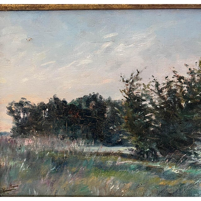 The School of Paris Camille Ravot Antique Parisian Landscape Oil Painting For Sale - Image 3 of 6