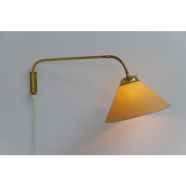 Swedish Swivel Arm Brass Wall Lamp by EAE, 1950s For Sale - Image 4 of 18