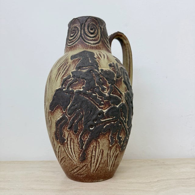 Vintage West German Vase with Horse Decor from Scheurich, 1970s For Sale - Image 10 of 18