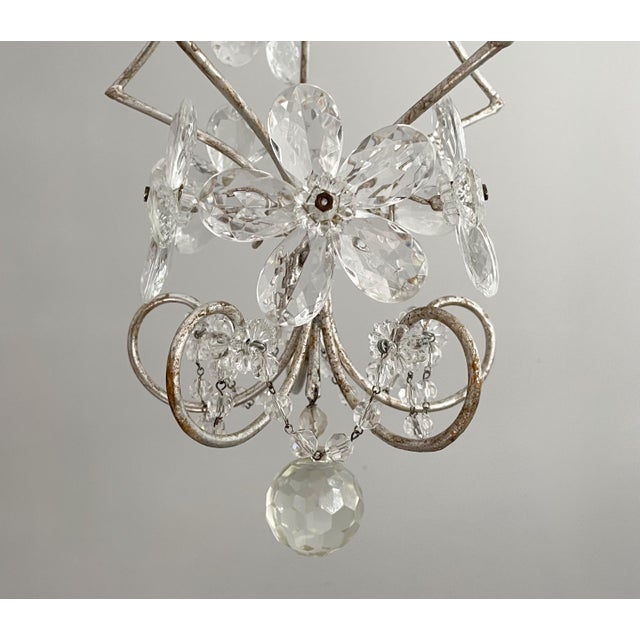 Italian Silver Leafed Crystal Beaded Chandeliers a Pair Chairish