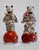 1940s Hand Painted Porcelain Chinese Figuirines on Gourds Bearing Gifts - a Pair For Sale - Image 11 of 12