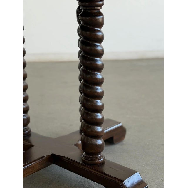 Brown Vintage Bobbin Leg Round Dining Table For Sale - Image 8 of 9