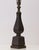 Stately deep bronze tone table lamp featuring a sinuous column shape atop a square base. Note the allover ribbed detail,...
