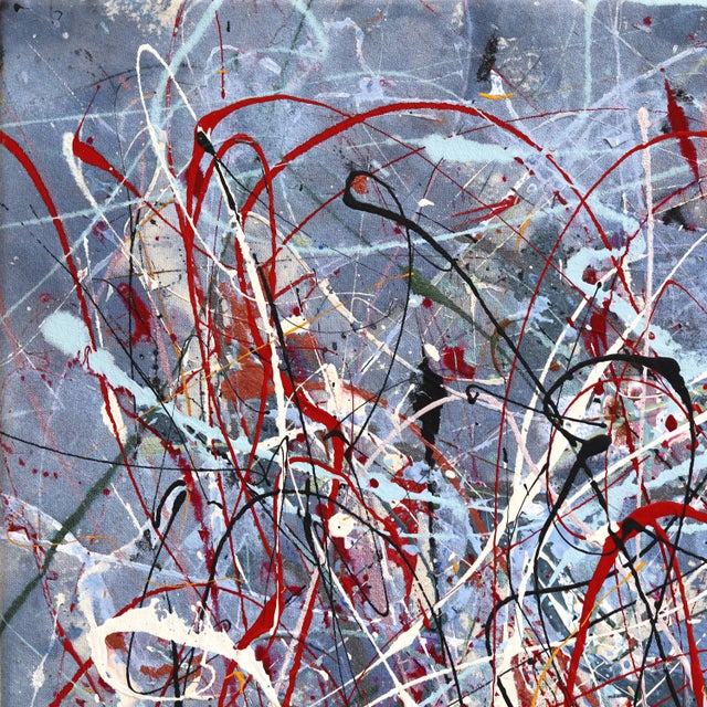 Winter Rhythm - Original Large Blue Abstract Expressionist Acrylic Painting on Canvas For Sale - Image 4 of 9