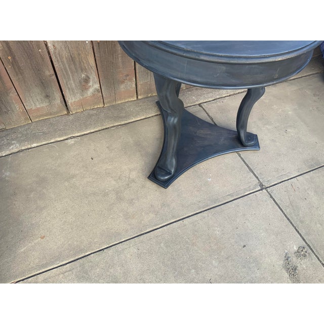 2010s Shabby Chic Round End Table With Finish For Sale - Image 5 of 7