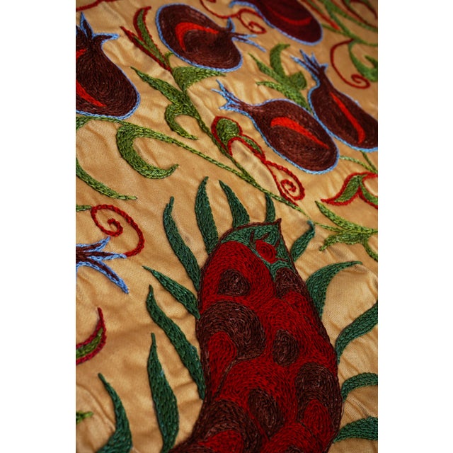 Textile Hand-Embroidered Peacock Suzani Runner For Sale - Image 7 of 12