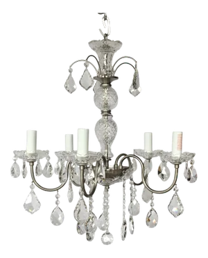 Crystal Pewter Finish Chandelier