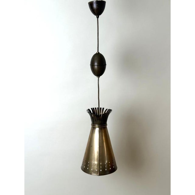 Scandinavian Brass Diablo Pendant Light, 1950s For Sale - Image 11 of 16