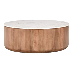 Sienna Round Wood & Marble Coffee Table
