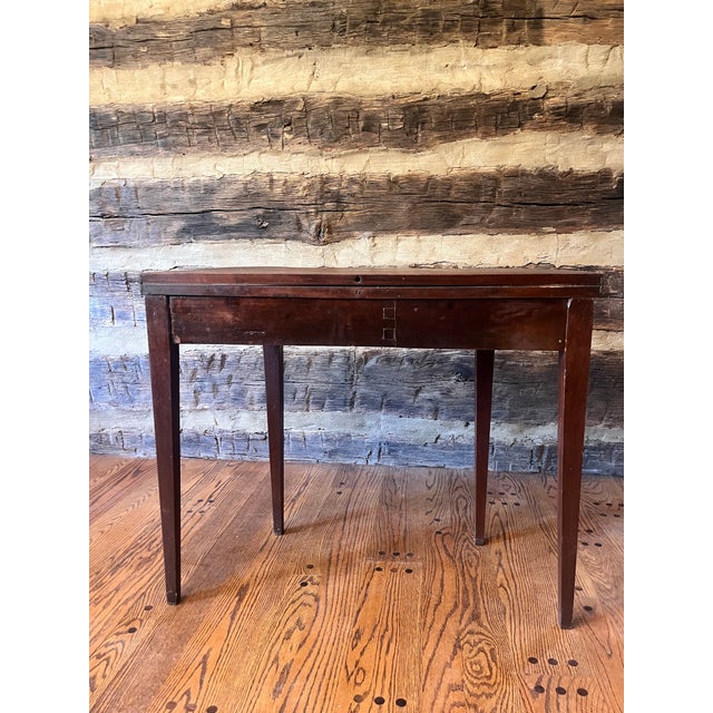 Antique Federal Hepplewhite Mahogany Flip-Top Table – Circa 1780 For Sale In Greensboro - Image 6 of 12