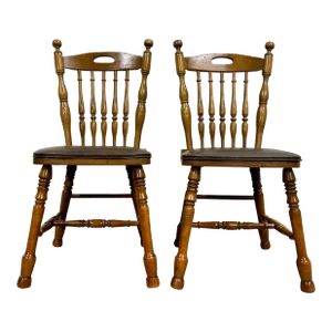 Vintage Cochrane Inc. Bay Colony No 938 737 Colonial Style Vinyl Seat Chairs