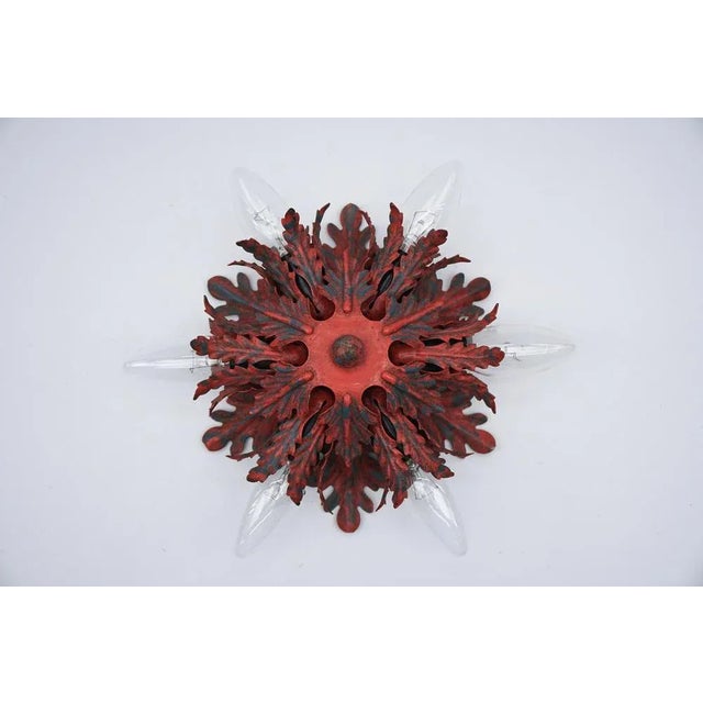 Mid-Century Modern Red Florentine Ceiling Lamp by Banci Firenze, 1960s For Sale - Image 3 of 11