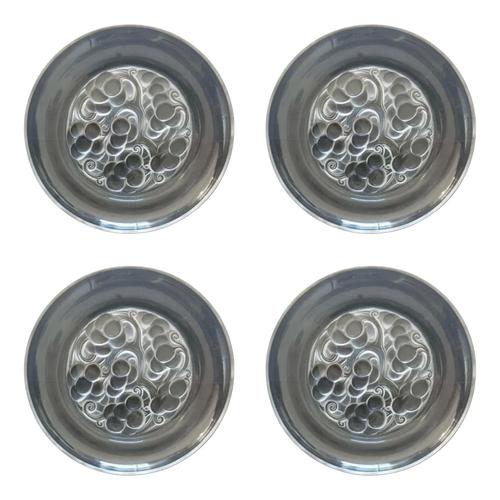 Art Deco Marienthal Brunch or Dessert Plates in Glass by Rene Lalique, France, 1927, Set of 4 For Sale - Image 11 of 11