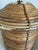 Brown Vintage Pencil Reed Rattan Lamp With Brass Accents For Sale - Image 8 of 9