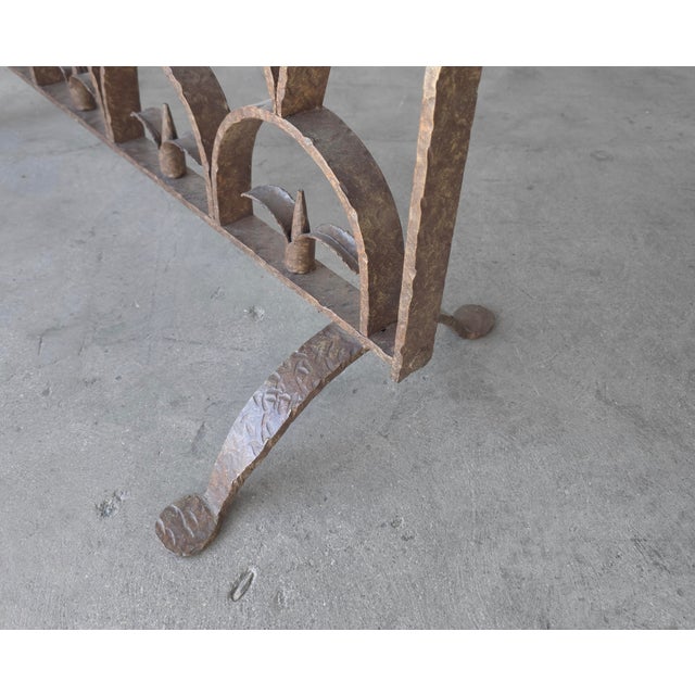 Metal Antique Art Deco French European Iron Fireplace Screen For Sale - Image 7 of 9