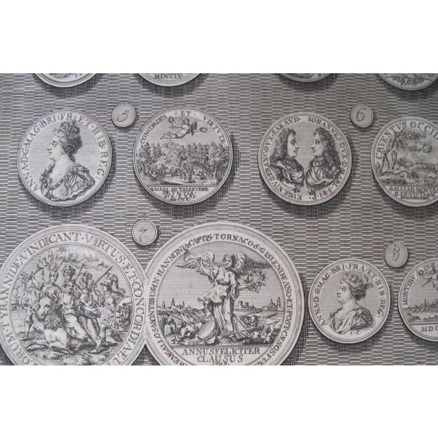 Paper Original 1745 British Engravings, Medals of King William & Queen Mary, Matted - Set of 2 For Sale - Image 7 of 8