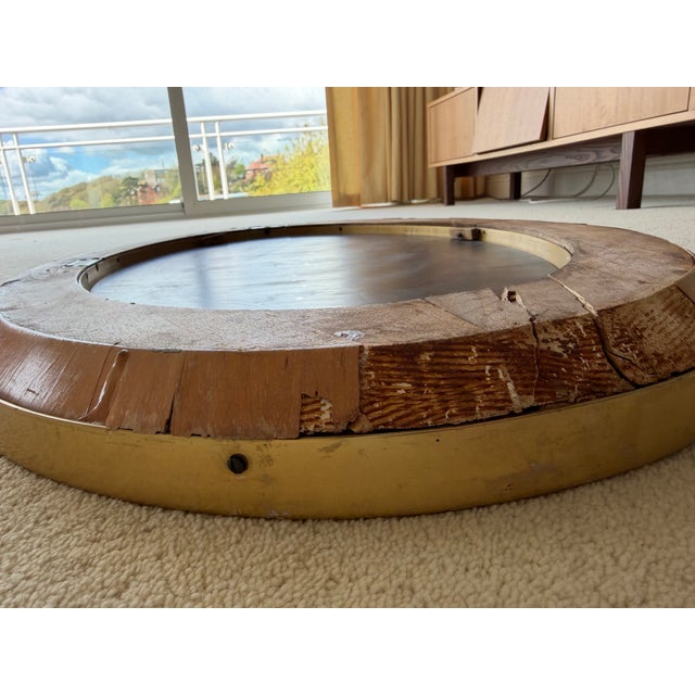 Gold Mid 20th Century Oval Gold Hand-Cut Beveled Glass Mirror Model 2727 by Cristal Art For Sale - Image 8 of 17