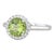 New 1.60ctw Round Peridot Diamond Halo Ring 14k White Gold Size 6.5 Engagement For Sale