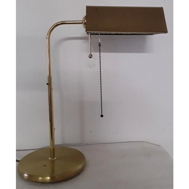 Goldenrod Vintage Brass Colored Swiveling Table Lamp For Sale - Image 8 of 8