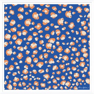 Bright Cheetah in Navy By Dana Gibson, Framed Art Print For Sale