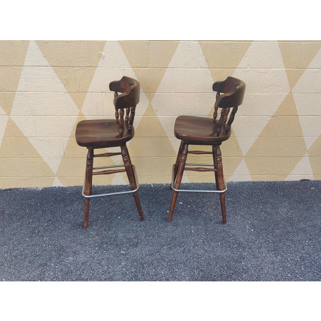 Vintage Ethan Allen Bar Stool - a Pair For Sale In Washington DC - Image 6 of 10