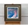 Pink Blue & White Abstract Art in a Bronze Frame by leading Contemporary British Artist, Angela Wakefield Art measures 12...