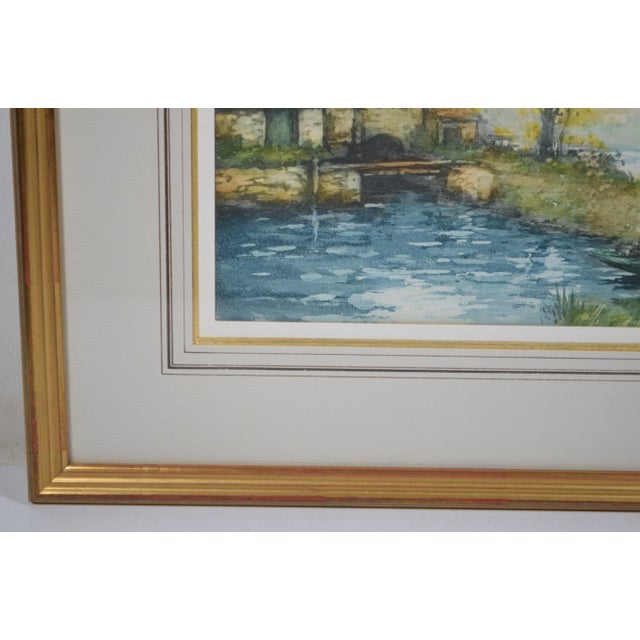 Manuel Robbe (1872-1936) "River Landscape" Aquatint, Color Print, Signed For Sale - Image 6 of 12