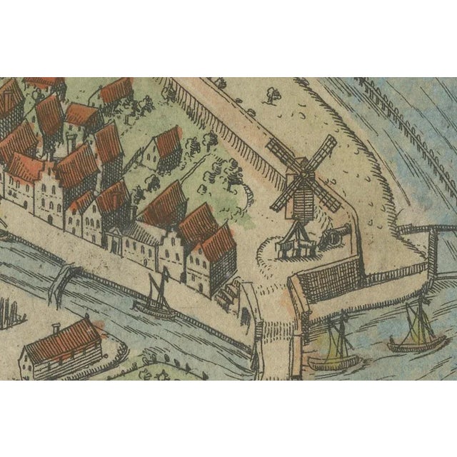 Paper Dutch City Plan of Sloten in Friesland by N. Van Geelkercken, 1616 For Sale - Image 7 of 10
