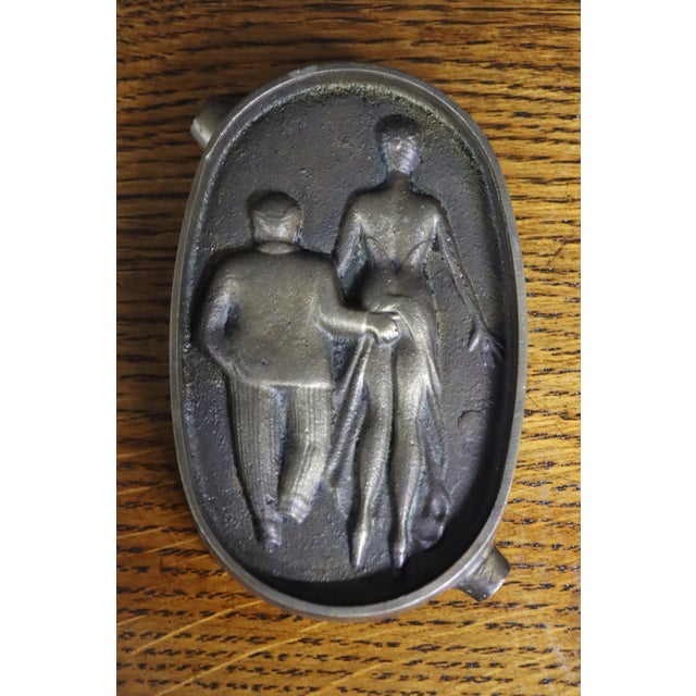 Art Deco Brass Figural Ashtray, Risqué Couple, 1920s–1930s For Sale - Image 9 of 9