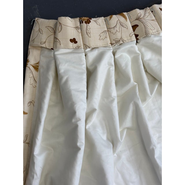 Custom Lee Jofa Floral Pinch Pleat Curtains - 2 Panels 76” For Sale - Image 11 of 12