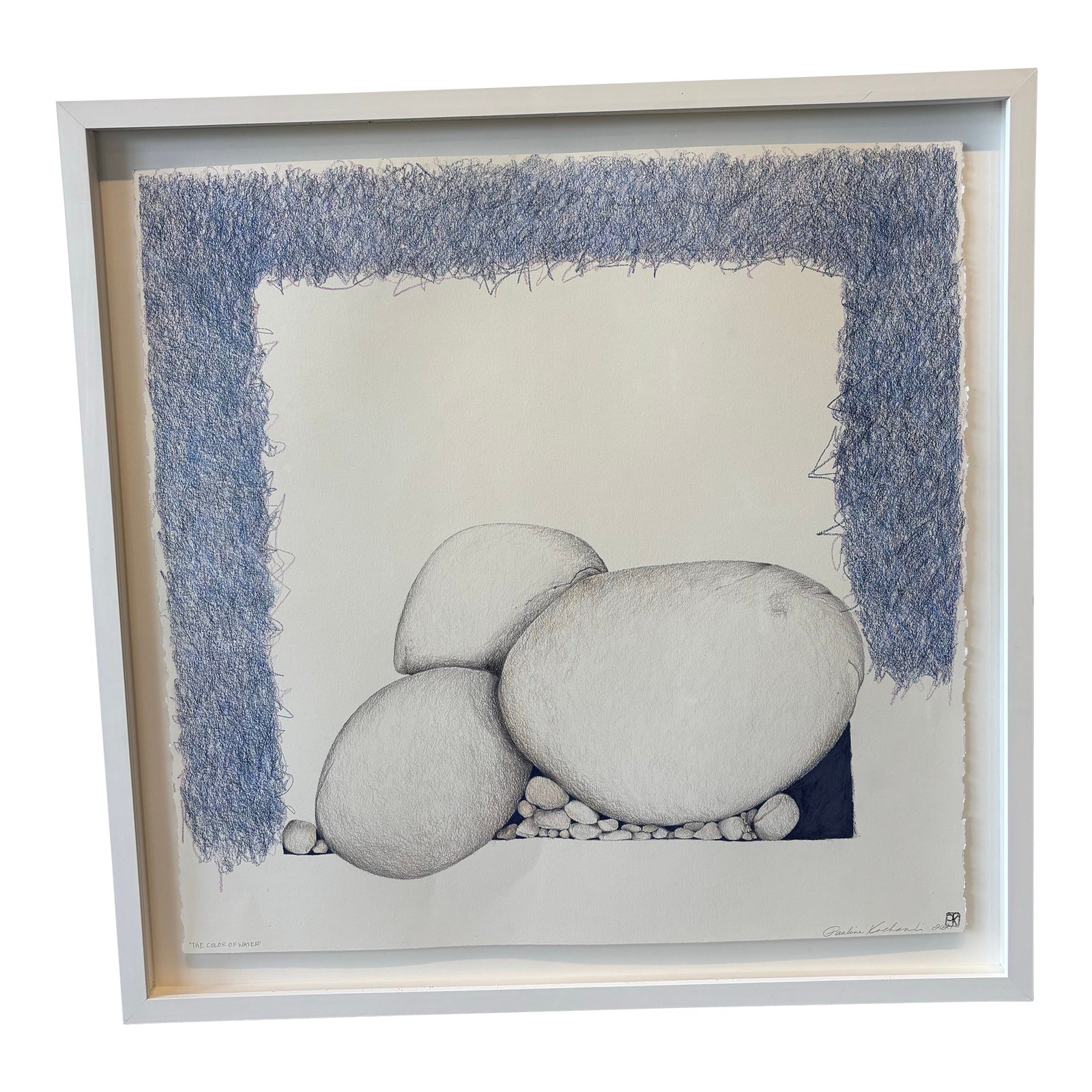 Contemporary Abstract Stone Drawing by Pauline Kochanski | Chairish