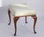 Antique Queen Ann Ottoman with Rectangular Wooden Cabriole Legs and White Upholstery, 1920s For Sale - Image 9 of 12
