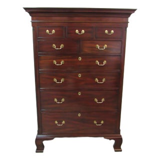 1980s Henkel Harris New Market High Chest Mahogany For Sale