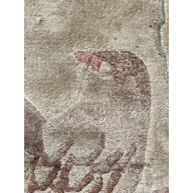 Small Vintage Silk Chinese Pictorial Rug, 1990s For Sale - Image 6 of 10