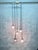One pendant lamp from the 1970s, five-light, E14 sockets, designed by Rolf Krüger for Staff. Glass, chrome-plated metal....