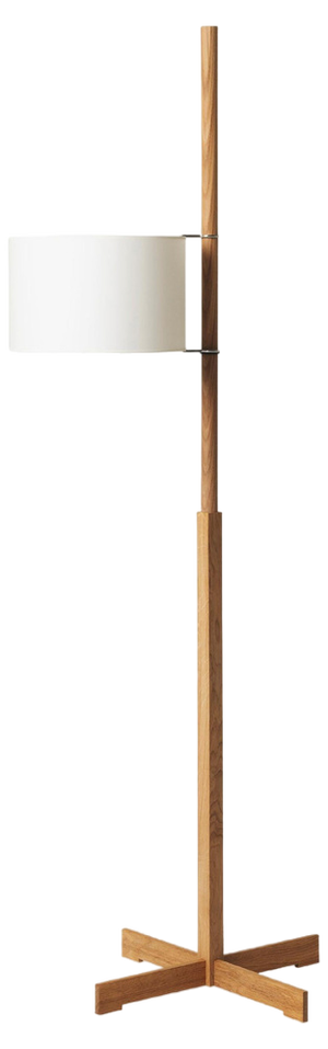White and Oak TMM Floor Lamp by Miguel Milá
