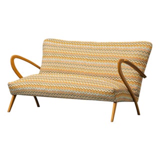 2-Seater Sofa attributed to Paolo Buffa with Upholstery from Missoni, 1950s For Sale