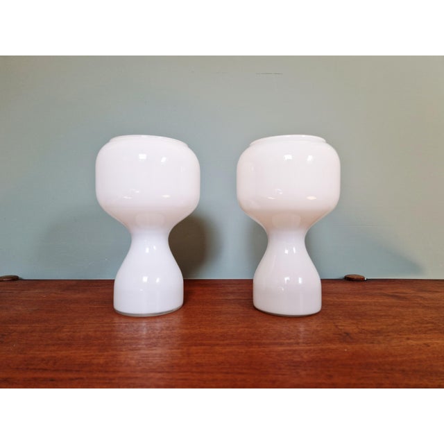 White Opaline Table Lamp from Massive, 1960 For Sale - Image 11 of 14