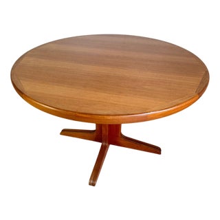 Danish Extendable Round Teak Dining Table, 1961 For Sale