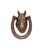 Bronze Door Knocker Horse head with Horse shoe knocker . just use the Horseshoe to knock. Great looking piece on your door...