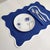 Modern Handmade Scalloped Placemats, Dark Blue with White Piping - Set of 4 For Sale - Image 3 of 5
