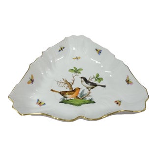 Large Herend Rothschild Bird Triangle Bowl For Sale
