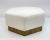 1980s Hexagonal Pouf in Soft White Boucle on Wooden Base, Italy, 1989 For Sale - Image 5 of 7