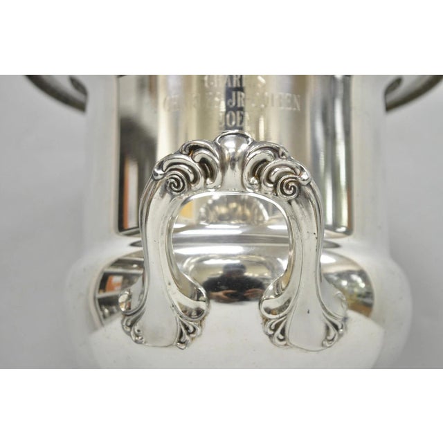 Late 20th Century Vintage Leonard Silver Plated Trophy Cup Champagne Chiller Ice Bucket Engraved For Sale - Image 5 of 16