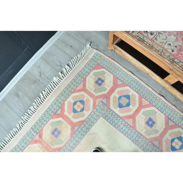 1960s 1960s Vintage Hand Knotted Wool Area Rug For Sale - Image 5 of 11