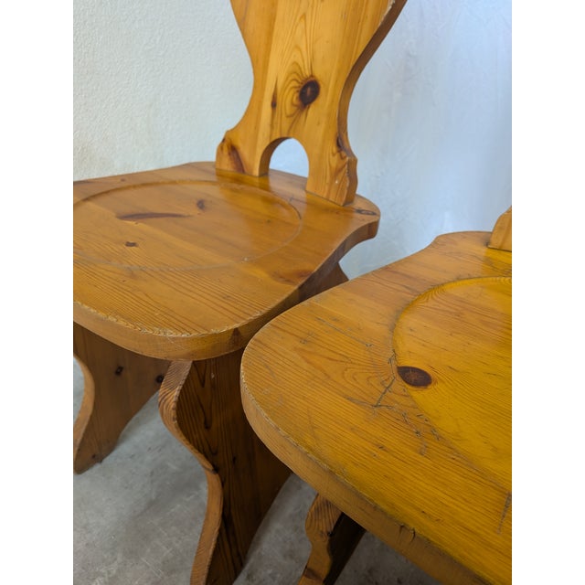 1970s Vintage Alpine Wooden Chairs, 1970s, Set of 4 For Sale - Image 5 of 18