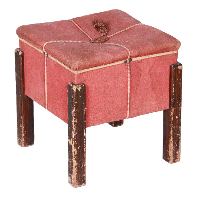 Czech Art Deco Stool in Beech, 1920s For Sale
