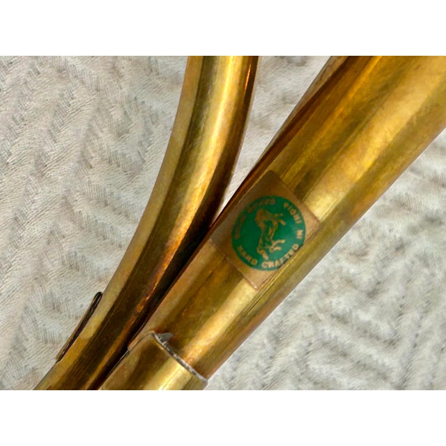 Brass Vintage Solid Brass Decorative Hunting Horn or “Trompe De Chasse” For Sale - Image 8 of 8